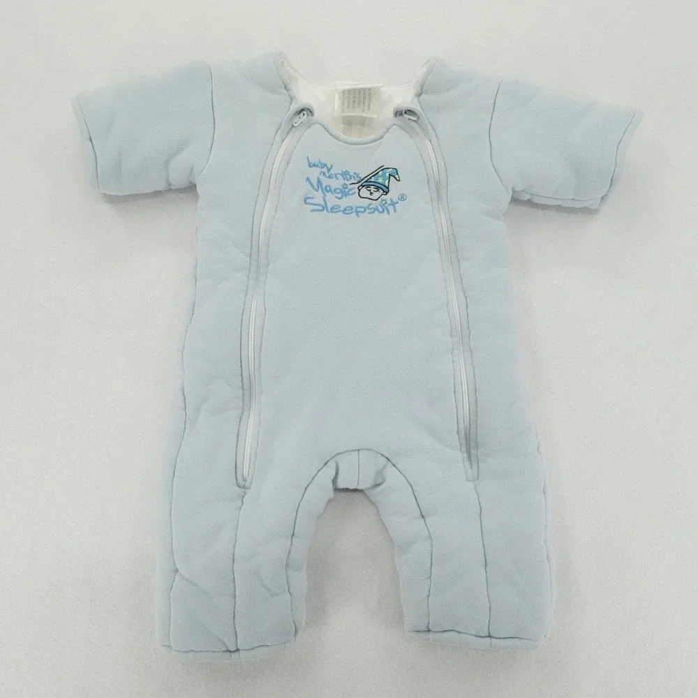 Baby Merlin Magic Sleepsuit Small Blue Fleece 3-6 Months Sleep Sack Swaddle